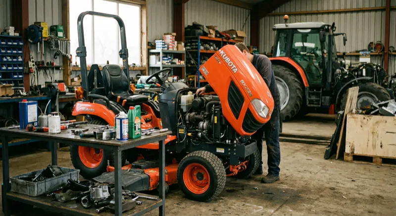 Compact tractor agricultural machinery repaired at PGT Repairs Hyde