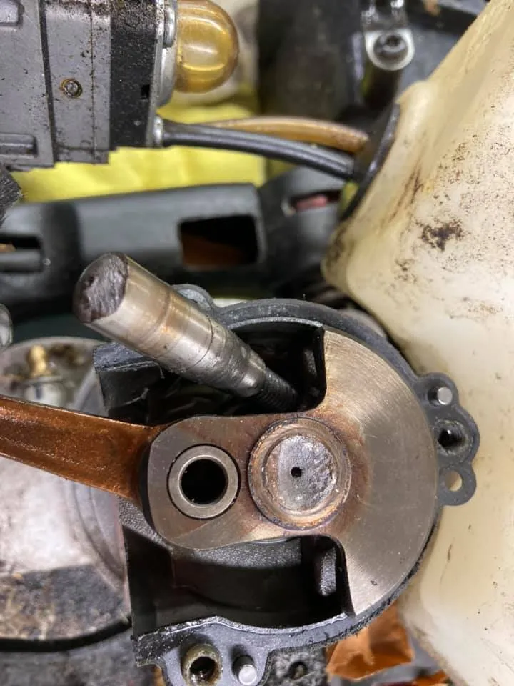 Internal engine parts inspection and diagnostic testing for garden machinery